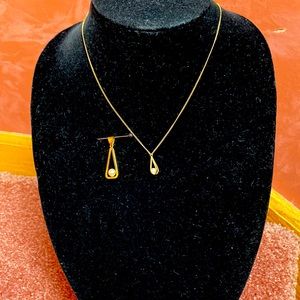 Goldstone Necklace with pearl pendant option